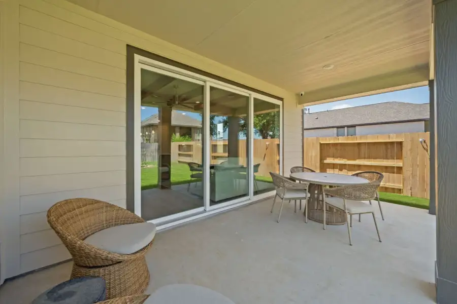 Exterior details and patio area of a home in Veranda Signature, San Antonio (Image 1). Exterior details and patio area of a home in Veranda Signature, San Antonio (Image 1).