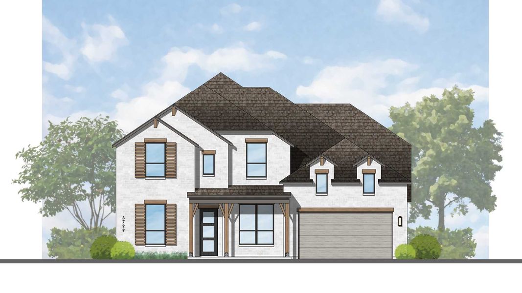 Representative rendering of the exterior for the Royston Plan by Highland Homes (Image 15).