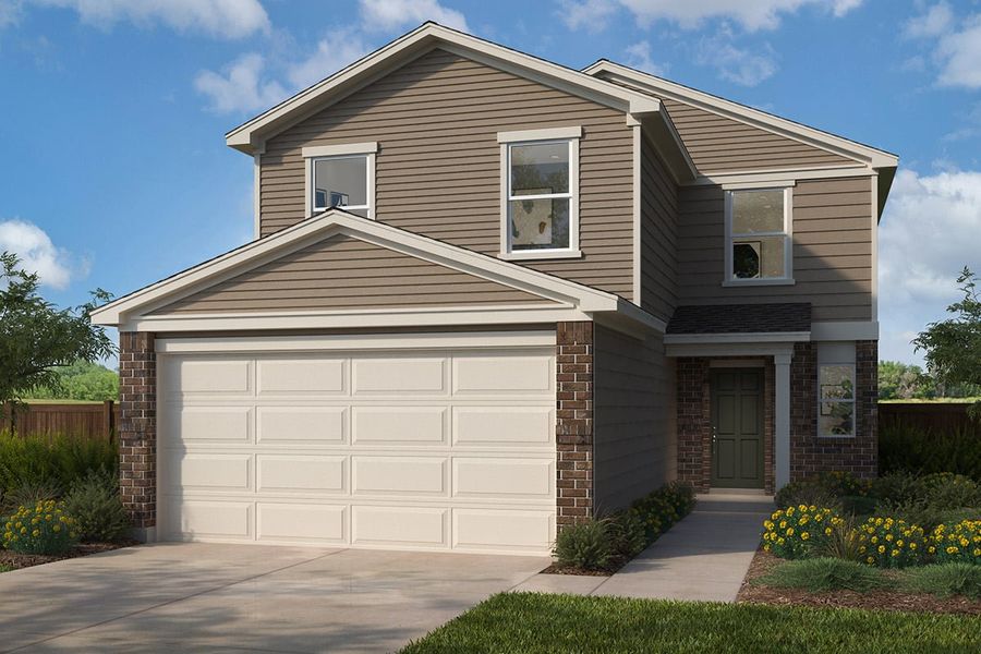 Representative exterior photo of a completed home built from the 2246 by KB Home in Punta Verde, Converse, TX (Image 16).