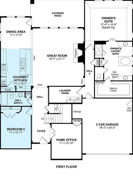 The Josephine floor plan by K. Hovnanian Homes. 1st Floor shown. *Prices, plans, dimensions, features, specifications, materials, and availability of homes or communities are subject to change without notice or obligation.