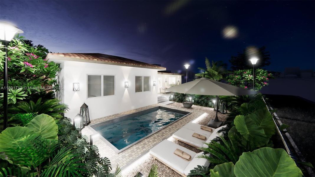 Exterior details and patio area of a home in , Miami Shores (Image 26). Exterior details and patio area of a home in , Miami Shores (Image 26).