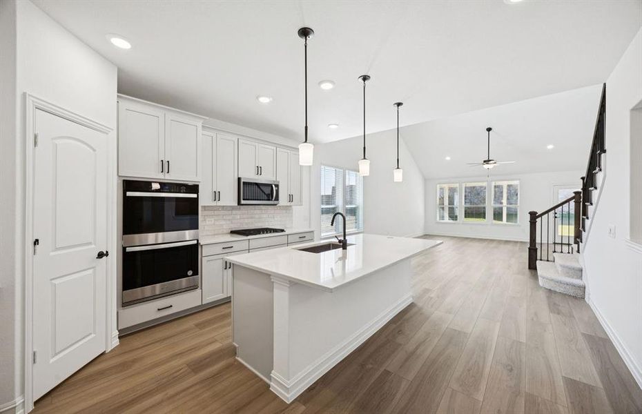 View of gathering room from kitchen