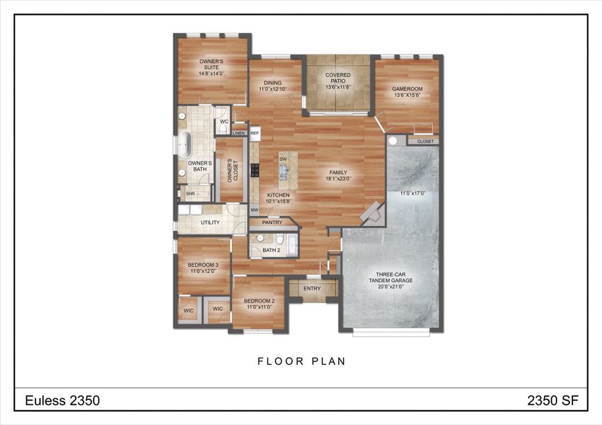 2D floor plan layout for the The Euless by Kenmark Homes in Coyote Crossing, Godley, TX (Image 3). 2D floor plan layout for the The Euless by Kenmark Homes in Coyote Crossing, Godley, TX (Image 3).