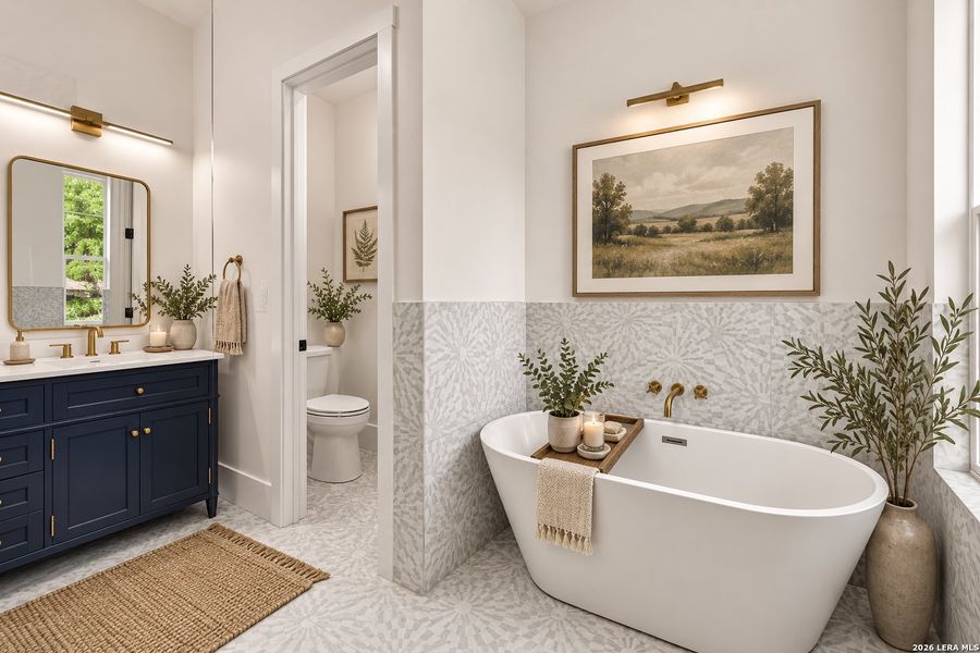 Furnished interior view inside a new home in , Bandera (Image 10).