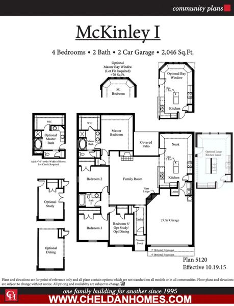 2D floor plan layout for the McKinley I by Cheldan Homes in Terra Vista, Springtown, TX (Image 5).