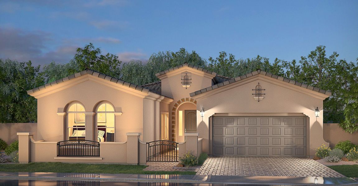 Representative exterior photo of a completed home built from the Residence Five by Blandford Homes in Earnhardt Ranch, Chandler, AZ (Image 7).