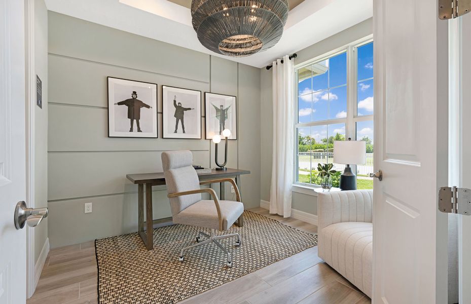 Representative furnished interior of a home built from the Easley by DiVosta in Emerson Oaks, Vero Beach (Image 19).