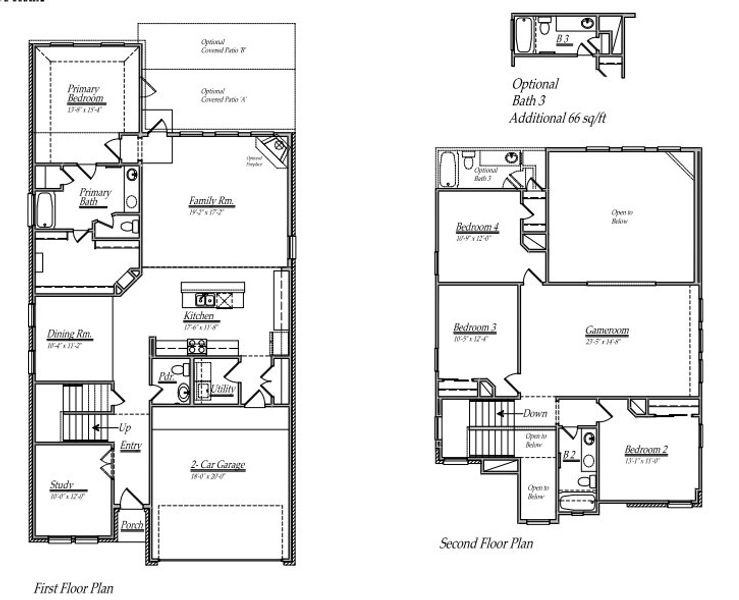 2D floor plan layout of this home in Huntington Place, Rosharon, TX (Image 5). 2D floor plan layout of this home in Huntington Place, Rosharon, TX (Image 5).