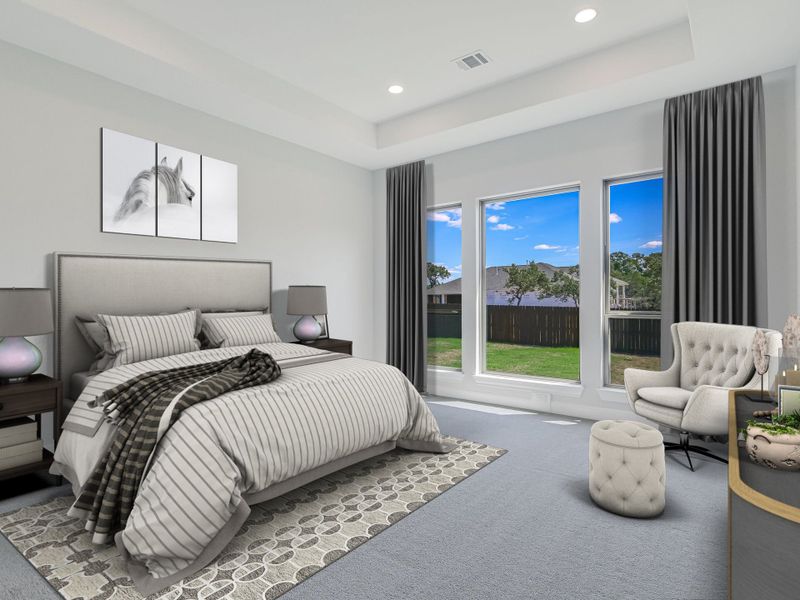 Representative furnished interior of a home built from the Topaz II by Giddens Homes in Riverstone, Georgetown (Image 59).