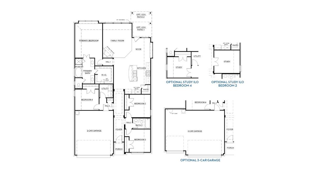 2D floor plan layout for the Concept 1912 by Landsea Homes in Chisholm Hills, Cleburne, TX (Image 3).