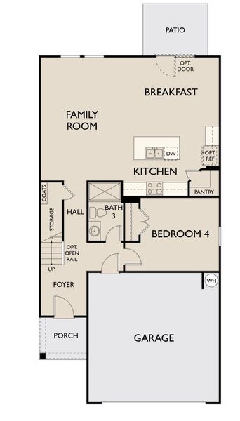 2D floor plan layout for the Murray by Ashton Woods in Tea Farm: Lake Series, Ravenel, SC (Image 3).