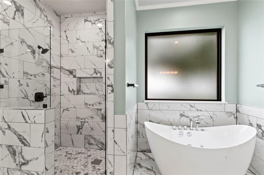Second Primary Bathroom Soaking Tub and Walk In Shower Second Primary Bathroom Soaking Tub and Walk In Shower