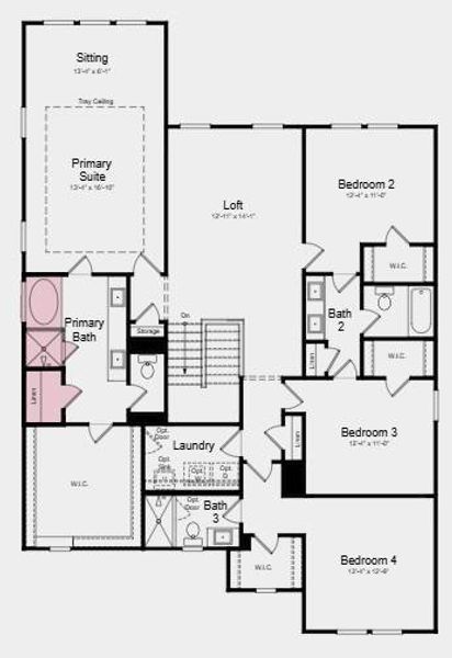 2D floor plan layout of this home in Oakmead, Buford, GA (Image 3).