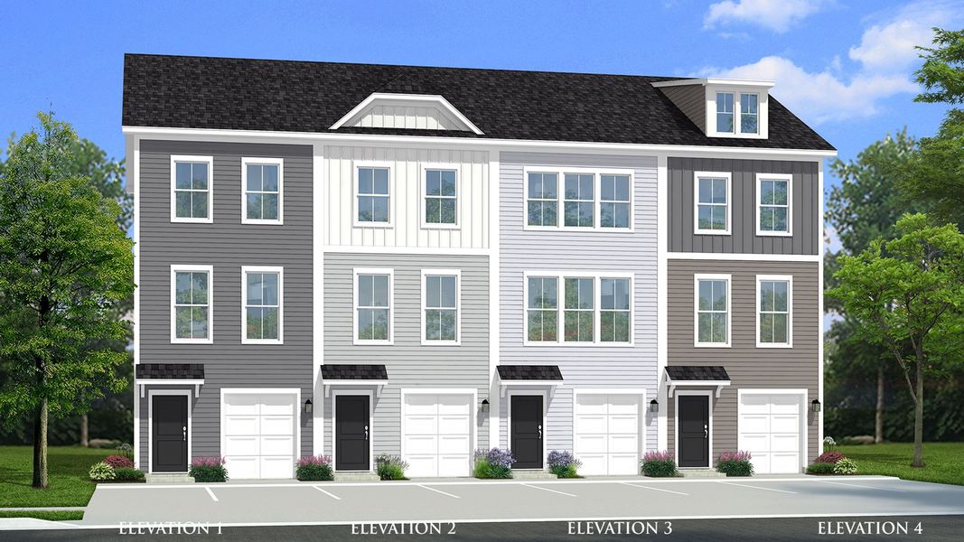Front exterior of a new home in Clear Springs Townhomes, North Charleston, SC, highlighting curb appeal (Image 2).