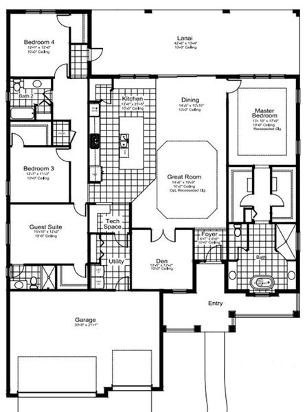 2D floor plan layout of this home in Grand Palm, Venice, FL (Image 5).