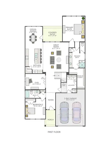 2D floor plan layout of this home in Lagos Reserve, Manor, TX (Image 4).
