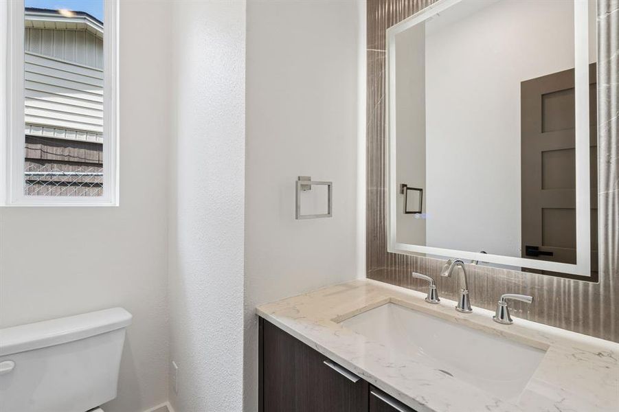Half bath on first floor.