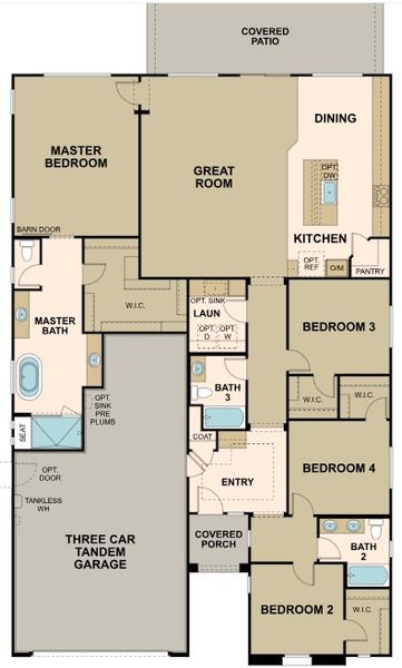 2D floor plan layout of this home in Forté at Granite Vista, Waddell, AZ (Image 2).