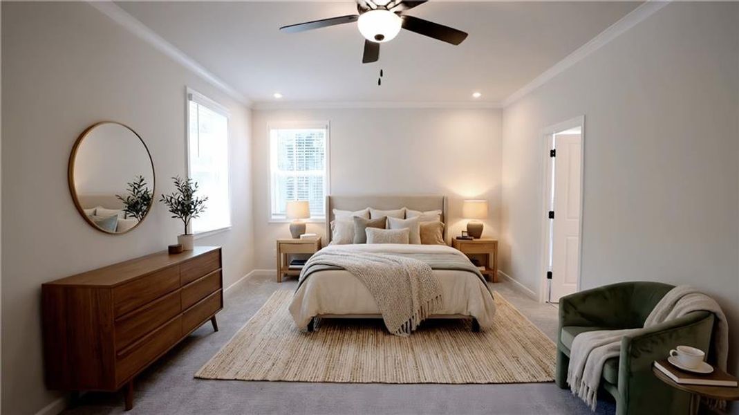 Furnished interior view inside a new home in Hillside Manor, Powder Springs (Image 16). Furnished interior view inside a new home in Hillside Manor, Powder Springs (Image 16).