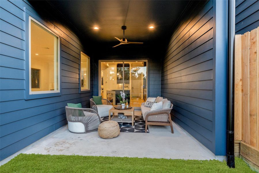 Exterior details and patio area of a home in , Houston (Image 24).