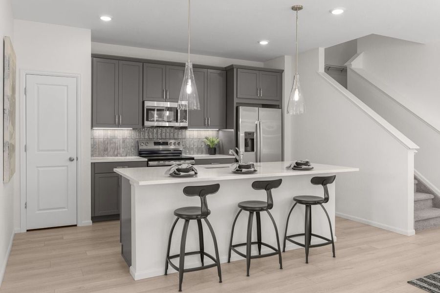 Representative furnished interior of a home built from the Plan 1755 Modeled by KB Home in Sky Ranch Villas, Watkins (Image 3).