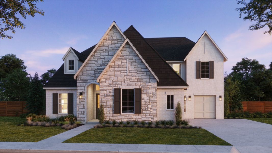 Representative exterior photo of a completed home built from the Hudson II by Southgate Homes in Windsong Ranch 71' Series, Prosper, TX (Image 10).