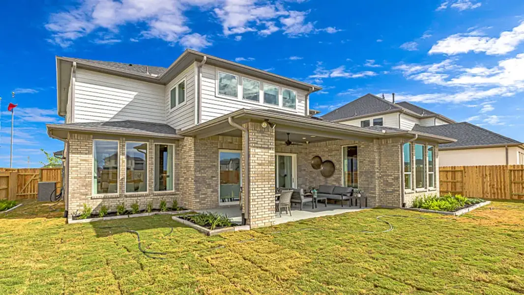 Exterior details and patio area of a home in Avalon at Cypress, Cypress (Image 3).
