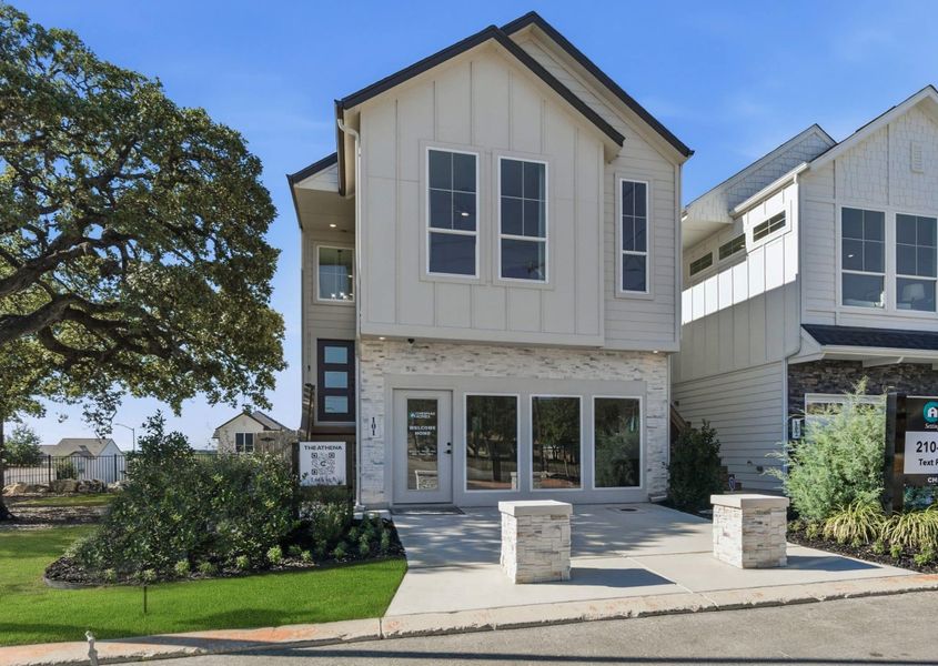 Front exterior of a new home in Rose Hill, San Antonio, TX, highlighting curb appeal (Image 1).