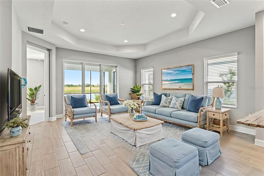 Furnished interior view inside a new home in Palm Grove, Lakewood Ranch (Image 5). Furnished interior view inside a new home in Palm Grove, Lakewood Ranch (Image 5).