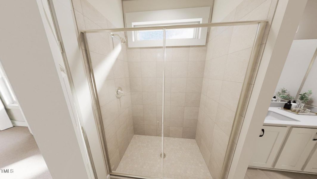 Walk in tile shower Walk in tile shower