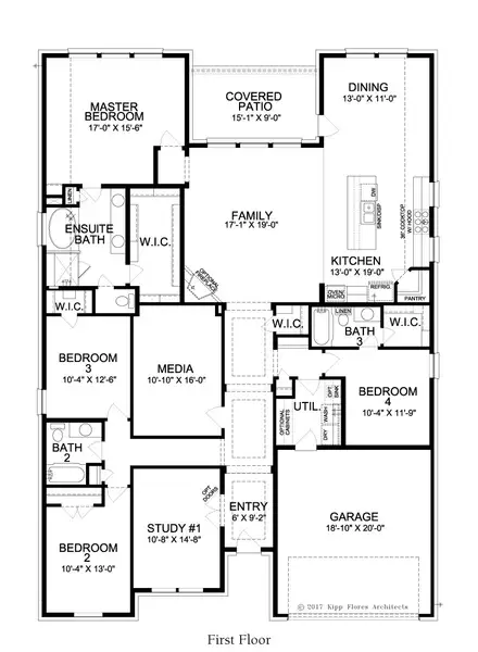 2D floor plan layout for the Bentley by Landon Homes in Dominion Estates, Frisco, TX (Image 4).