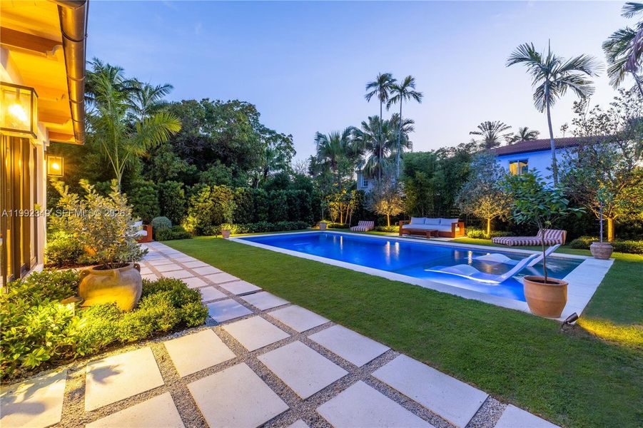 Exterior details and patio area of a home in , Miami Beach (Image 23). Exterior details and patio area of a home in , Miami Beach (Image 23).