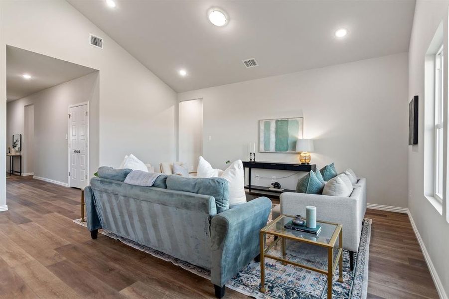 Furnished interior view inside a new home in Trails of Fossil Creek, Fort Worth (Image 12). Furnished interior view inside a new home in Trails of Fossil Creek, Fort Worth (Image 12).