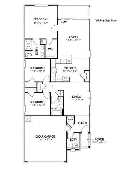 2D floor plan layout for the Allex by D.R. Horton in Clearwater Springs, Johnson City, TN (Image 3). 2D floor plan layout for the Allex by D.R. Horton in Clearwater Springs, Johnson City, TN (Image 3).