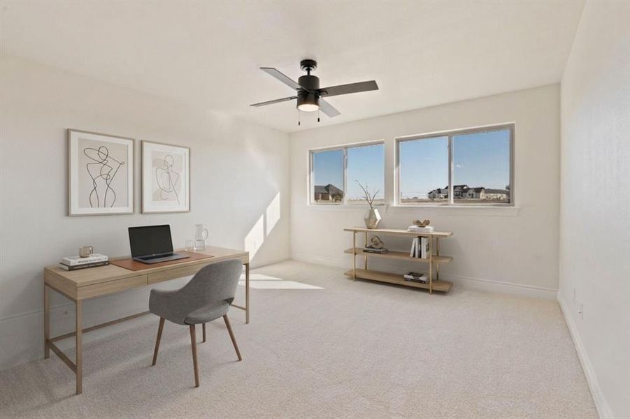 Virtually staged office