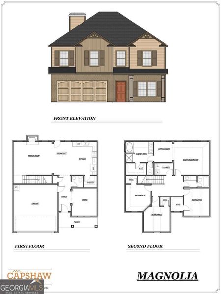 2D floor plan layout of this home in Laney Place, Rex, GA (Image 1).