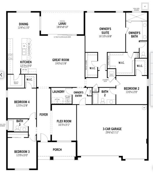 2D floor plan layout for the Ashwood by Mattamy Homes in Waterbrooke, Clermont, FL (Image 2). 2D floor plan layout for the Ashwood by Mattamy Homes in Waterbrooke, Clermont, FL (Image 2).