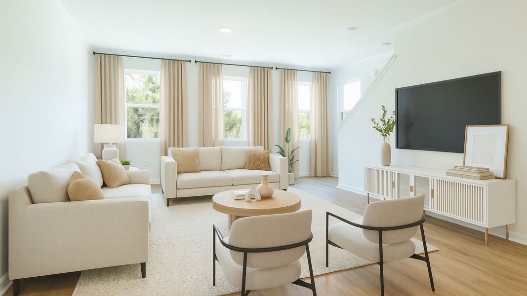 Representative furnished interior of a home built from the Norris by D.R. Horton in Benteen Reserve, Atlanta (Image 9).