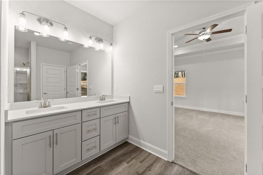 Furnished interior view inside a new home in Wood Creek Landing, Leland (Image 8).