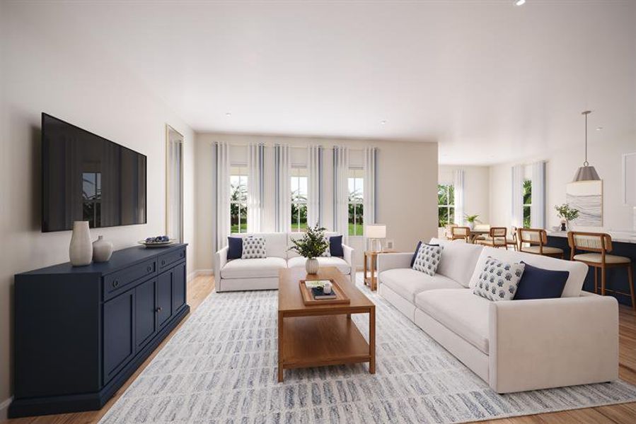 Representative furnished interior of a home built from the Cascade by Ryan Homes in Malabar Springs, Palm Bay (Image 2).