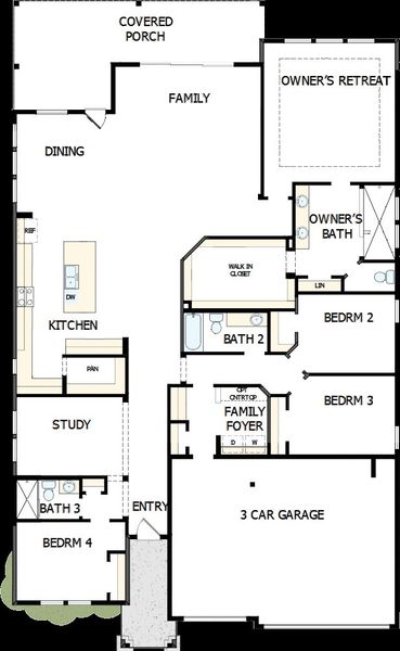 2D floor plan layout of this home in La Cima, San Marcos, TX (Image 5).