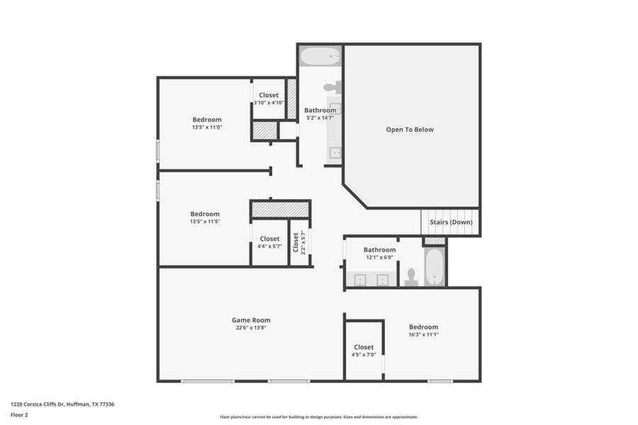 2D floor plan layout of this home in Riviera Pines - Classic Series, Huffman, TX (Image 4). 2D floor plan layout of this home in Riviera Pines - Classic Series, Huffman, TX (Image 4).