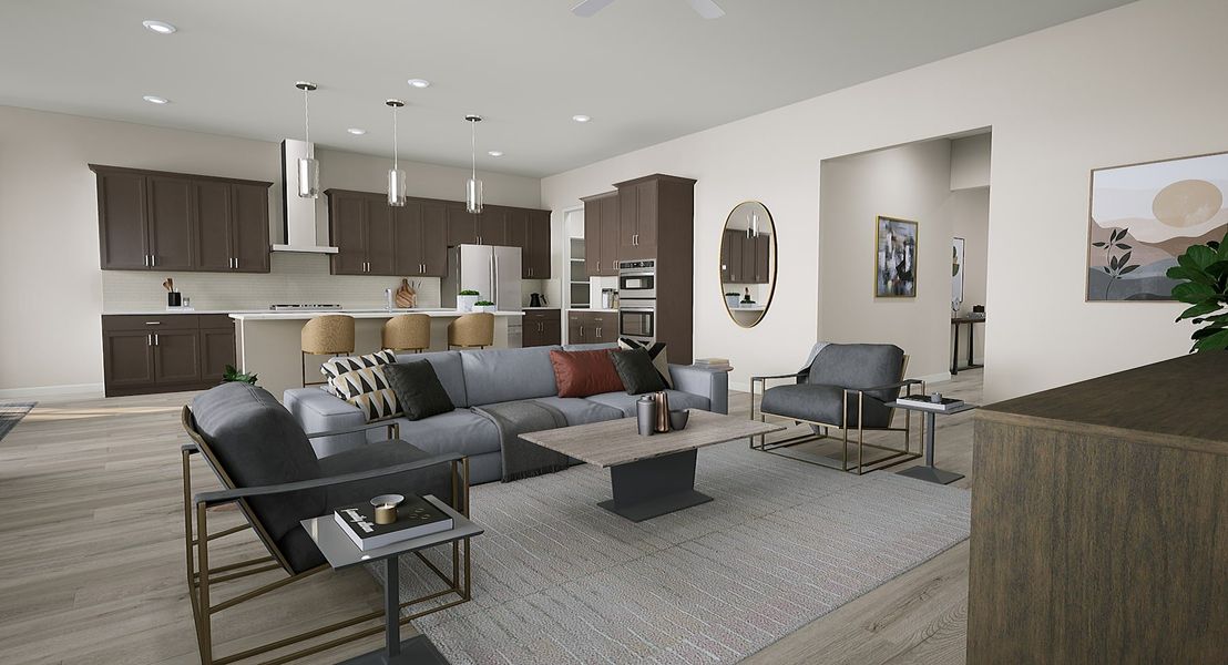 Representative furnished interior of a home built from the Calderwood Plan 4504 by Tri Pointe Homes in Waterston Central, Gilbert (Image 13).