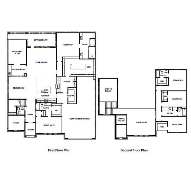 2D floor plan layout of this home in Riverside Estates, Mont Belvieu, TX (Image 3).