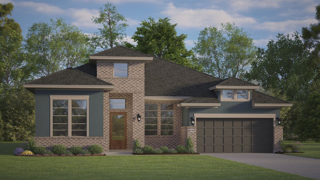 Representative exterior photo of a completed home built from the Malibu by Chesmar Homes in Briarley, Montgomery, TX (Image 14). Representative exterior photo of a completed home built from the Malibu by Chesmar Homes in Briarley, Montgomery, TX (Image 14).