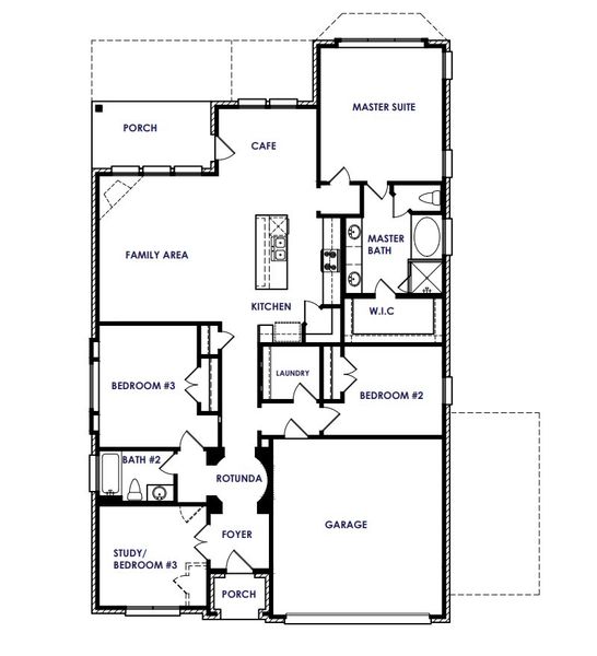 2D floor plan layout of this home in Corner Stone Ranch, Howe, TX (Image 5).