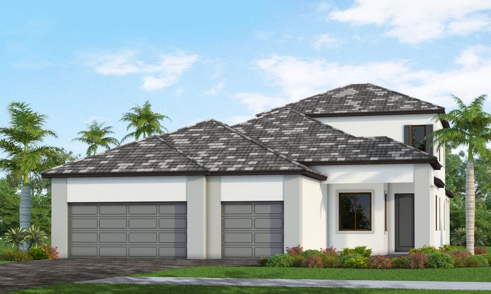 Representative exterior photo of a completed home built from the Ocean Front by Neal Communities in Palm Grove, Lakewood Ranch, FL (Image 1). Representative exterior photo of a completed home built from the Ocean Front by Neal Communities in Palm Grove, Lakewood Ranch, FL (Image 1).