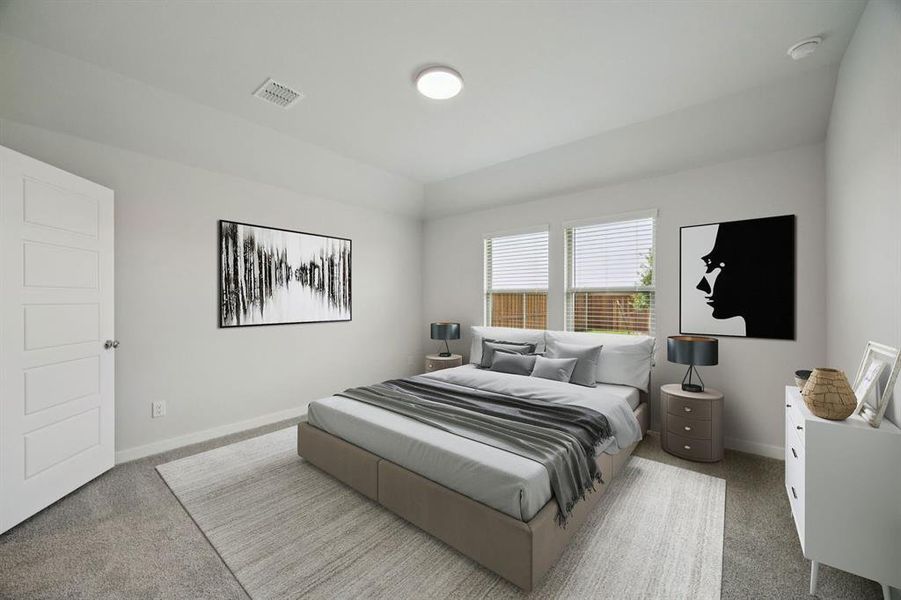 Primary Suite in the Hadley home plan by Trophy Signature Homes – REPRESENTATIVE PHOTO