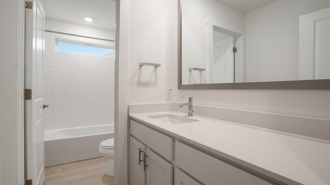 Furnished interior view inside a new home in Prairie Oaks, Oak Point (Image 11).