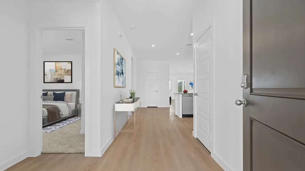 Furnished interior view inside a new home in Watermark, Alvin (Image 3). Furnished interior view inside a new home in Watermark, Alvin (Image 3).